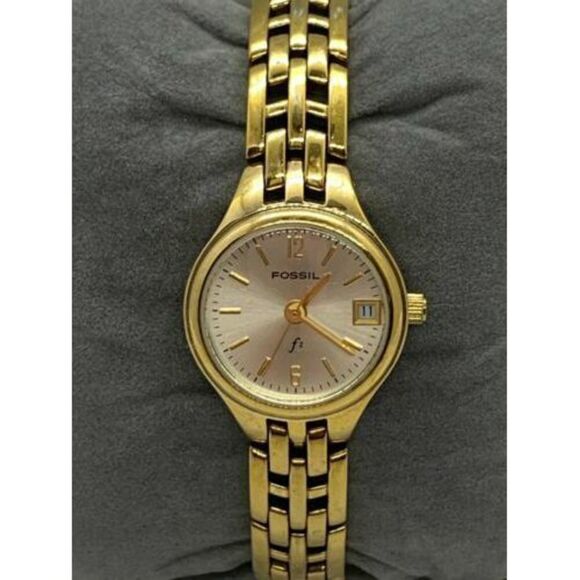 Fossil Fx ND3652 Women's Watch Analog Date Display Stainless Steel Gold D398 - Picture 1 of 9